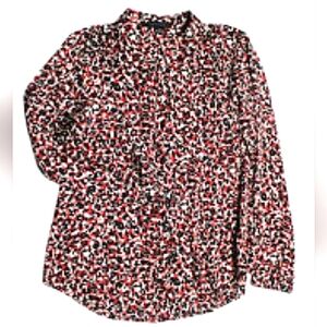 2/$18 Sanctuary Silk Animal Leopard Print Button Down Shirt Collar Long Sleeve